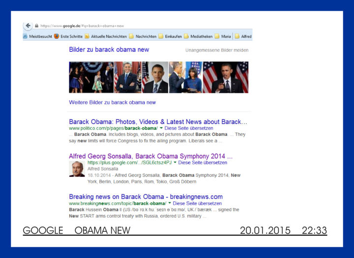 Fotografia zatytułowany „Google "Obama New"…” autorstwa Alfred Georg Sonsalla, Oryginalna praca, Fotografia cyfrowa