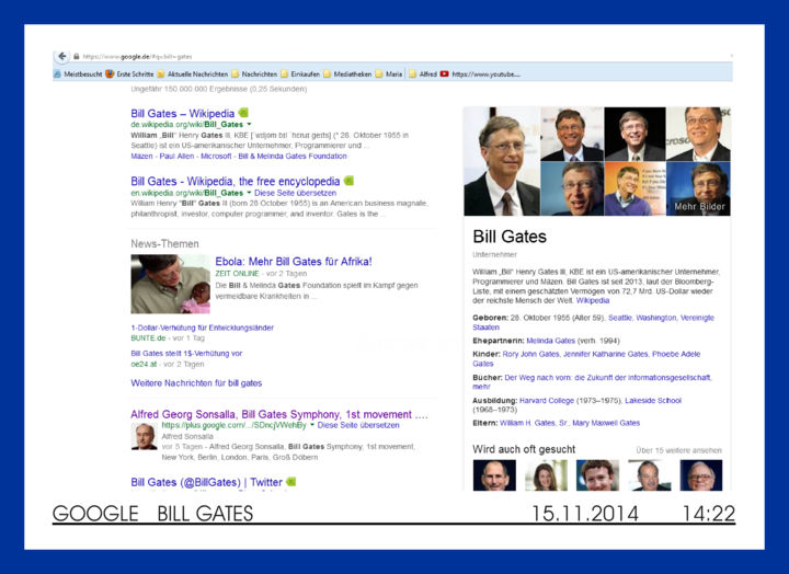 Fotografia zatytułowany „Google "Bill Gates"…” autorstwa Alfred Georg Sonsalla, Oryginalna praca, Fotografia cyfrowa