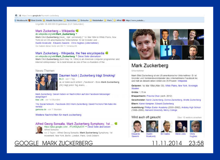 Fotografie mit dem Titel "Google "Mark Zucker…" von Alfred Georg Sonsalla, Original-Kunstwerk, Digitale Fotografie