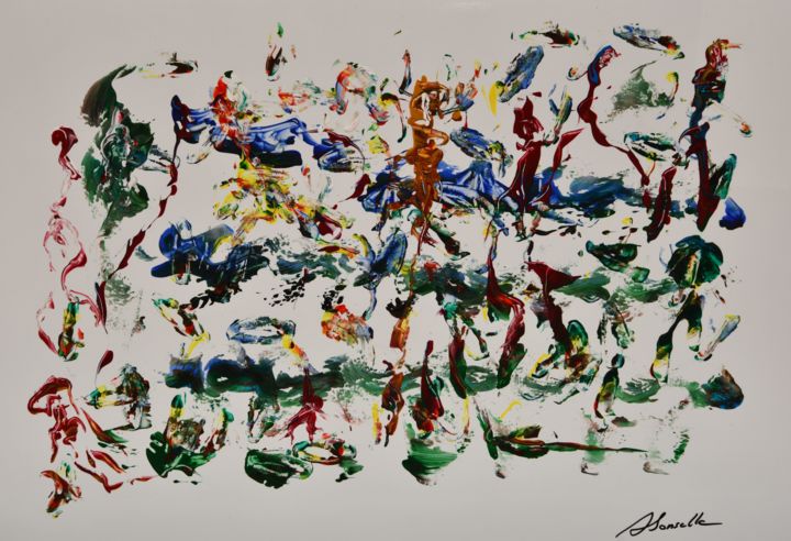 Peinture intitulée "Abstract Acrylic Pa…" par Alfred Georg Sonsalla, Œuvre d'art originale, Acrylique