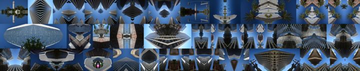 Digitale Kunst getiteld "Symmetrical Skyscra…" door Alfred Georg Sonsalla, Origineel Kunstwerk, Foto Montage