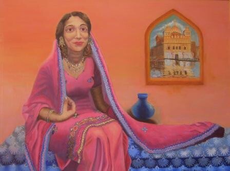 Pintura titulada "Distinguished India…" por Aspasia Arvanitis, Obra de arte original, Oleo