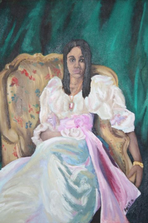 Painting titled "Portrait of a Lovel…" by Ashley Spencer, Original Artwork, Oil