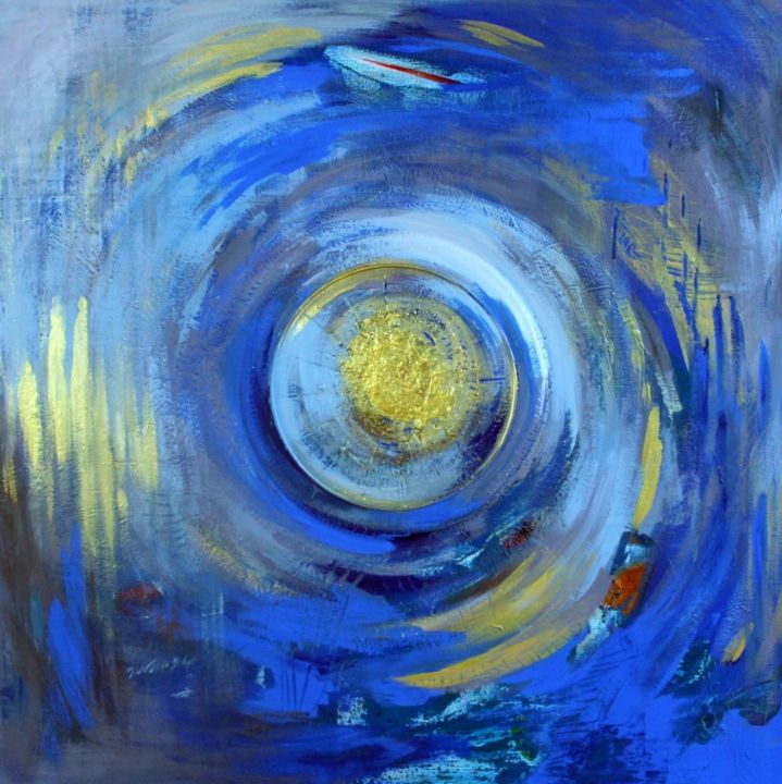 Painting titled "Blue" by Faranak Khaef, Original Artwork