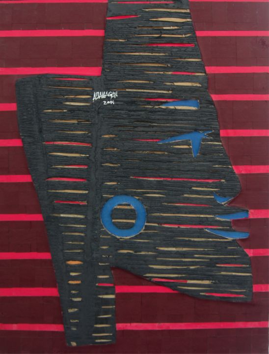 Κολάζ με τίτλο "Le Prince devant so…" από Real Artist Assamagan, Αυθεντικά έργα τέχνης, Χαρτί
