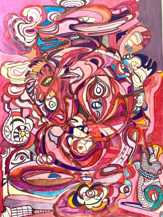 Painting titled "Fire Dragon" by Assel Sargaskaeva, Original Artwork, Acrylic