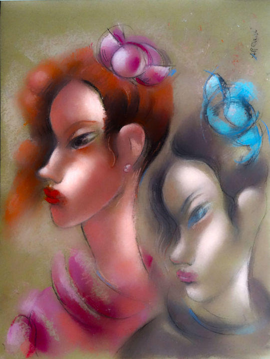 Arts numériques intitulée "Due ragazze" par Tsvetomir Assenov, Œuvre d'art originale