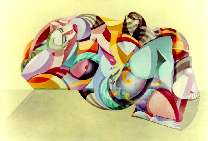 제목이 "Reclining Figure"인 미술작품 Tsvetomir Assenov로, 원작, 기름