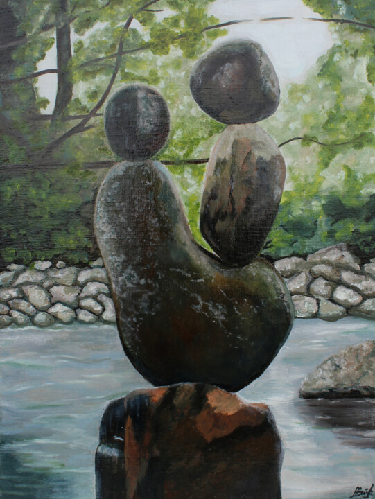 Painting titled "Balance" by Asya Ignatova, Original Artwork, Oil