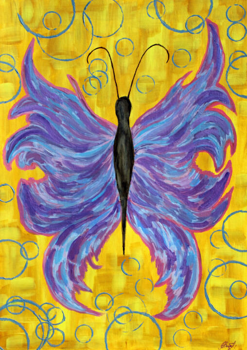 Malerei mit dem Titel "Butterfly Effect" von Asya Ignatova, Original-Kunstwerk, Acryl