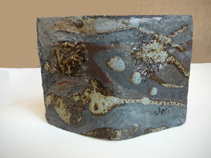 Sculpture titled "le livre paysage" by Marine Assoumov, Original Artwork, Ceramics