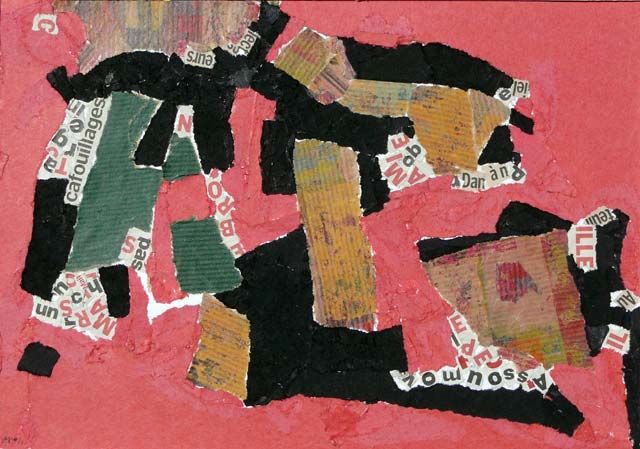 Collagen mit dem Titel "cafouillages" von Marine Assoumov, Original-Kunstwerk