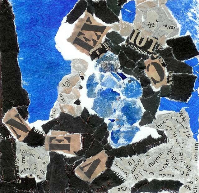 Collagen mit dem Titel "ex-loi-ven" von Marine Assoumov, Original-Kunstwerk