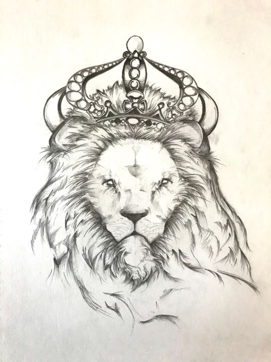 Drawing titled "King" by Aston, Original Artwork, Pencil