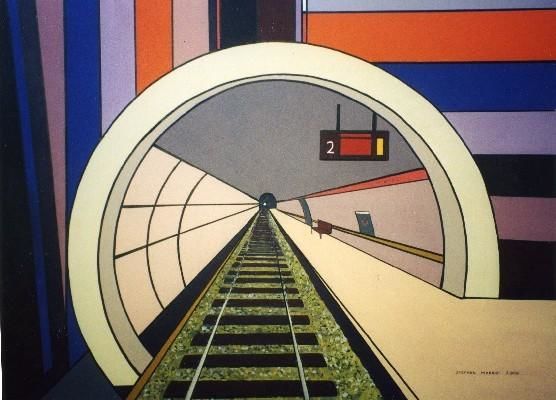 Pintura intitulada "Tunnel Vision" por Stephen Morris, Obras de arte originais, Óleo