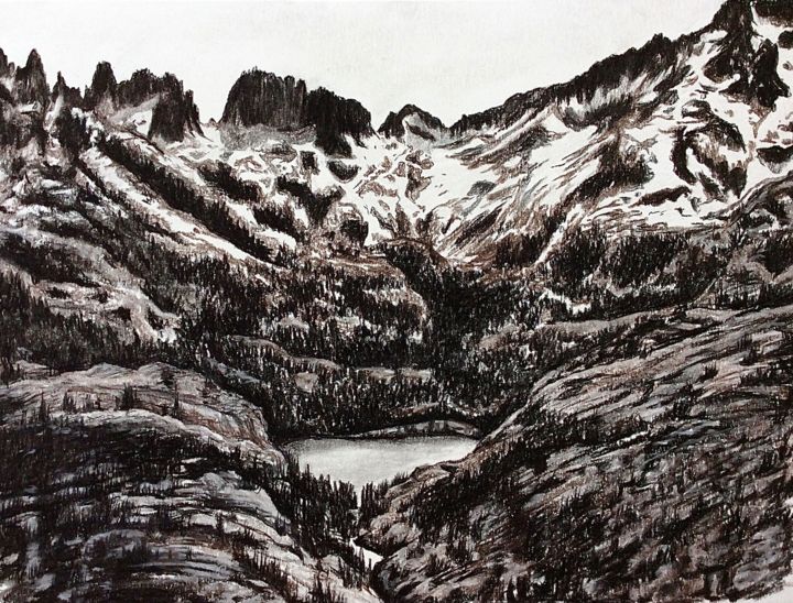 Drawing titled "Pacific Crest Trail…" by Astra, Original Artwork, Charcoal