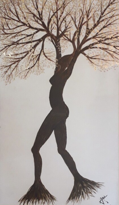 Peinture intitulée ""R' Évolution"" par Astrid Corbin, Œuvre d'art originale, Acrylique Monté sur Châssis en bois