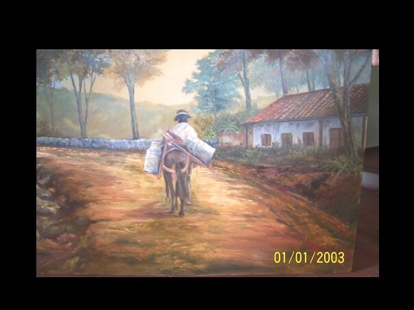 Painting titled "EL LECHERO" by Astrid Galan Sepulveda, Original Artwork