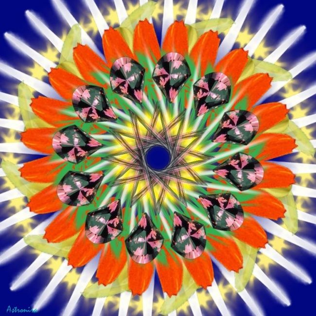Цифровое искусство под названием "Мандала "Цветок"" - Astronira, Подлинное произведение искусства, Цифровая живопись