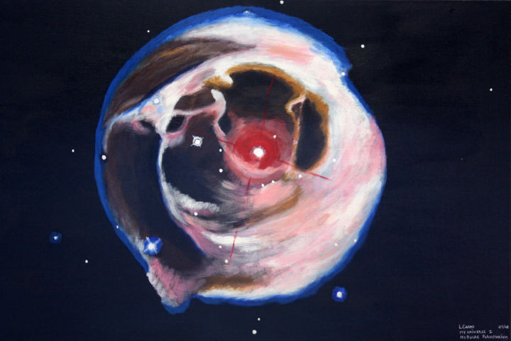 Peinture intitulée "My Universe I - Neb…" par Lcarmo, Œuvre d'art originale, Huile