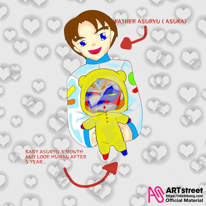 Цифровое искусство под названием "This baby ultraman…" - Yuki Hikari, Подлинное произведение искусства, Цифровая живопись