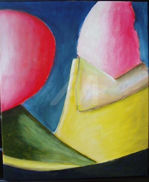 Painting titled "Meeting" by Lisa Astrup, Original Art, Oil