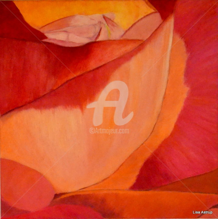 Painting titled "redrose.jpg" by Lisa Astrup, Original Artwork, Oil
