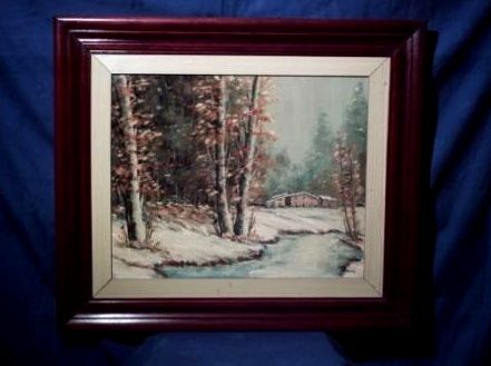 Painting titled "bosque nevado" by Artesanz, Original Artwork