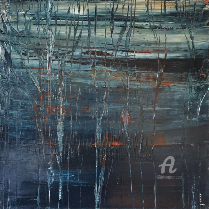 Pintura intitulada "60×60CM GLOW IN THE…" por Asia Bagaeva, Obras de arte originais, Óleo