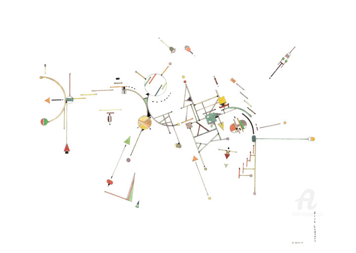 Peinture intitulée "Structure flexible…" par Asia Bagaeva, Œuvre d'art originale, Aquarelle