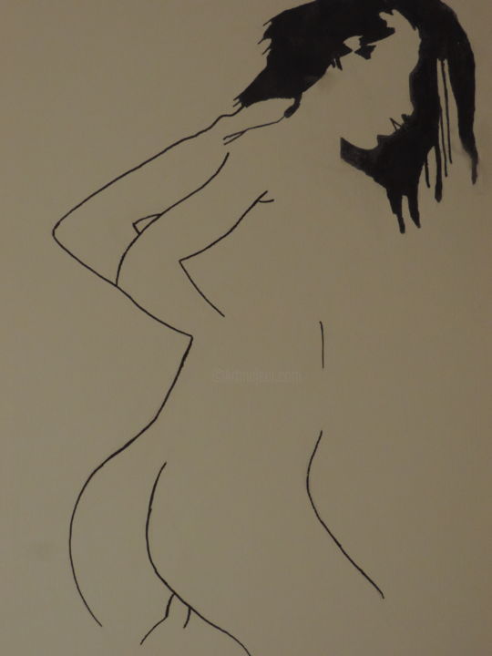 Drawing titled "Courbes et imaginat…" by D-Faze, Original Artwork, Marker