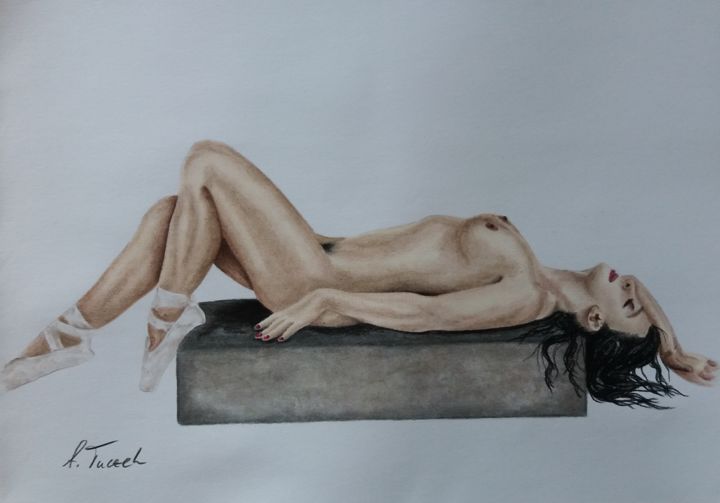 Dessin intitulée "nude # 102" par Agnes Tuczek, Œuvre d'art originale