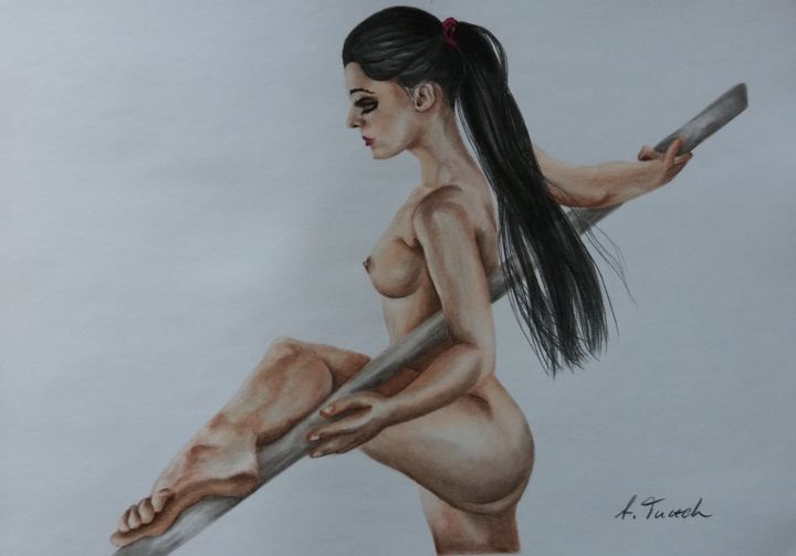 Dessin intitulée "nude # 101" par Agnes Tuczek, Œuvre d'art originale