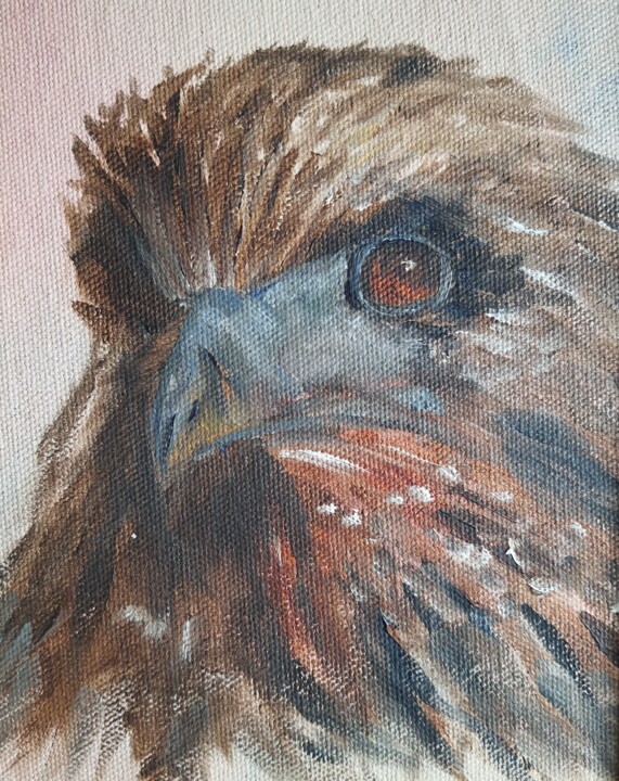 Painting titled "Bird of prey" by Atalia, Original Artwork, Oil