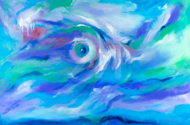 Peinture intitulée "Eye of the storm 2" par Nasya, Œuvre d'art originale, Huile