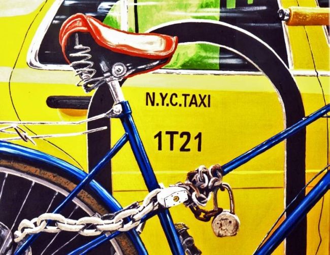 Painting titled "Taxi NY" by Armand Tarragó López, Original Artwork