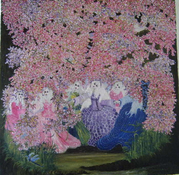 Painting titled "the-fairies-dance-i…" by Atelie-Agerbo, Original Artwork, Oil