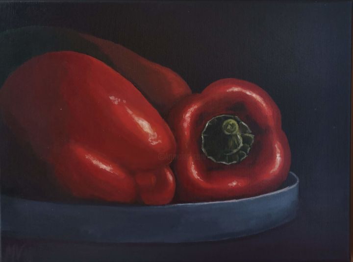 Peinture intitulée "Paprika" par Meike Valentin, Œuvre d'art originale, Acrylique