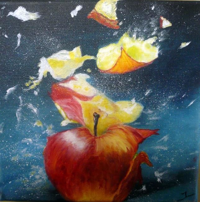 Painting titled "art culinaire pomme…" by Atelier Artresan Cours Dessin Peinture, Original Artwork