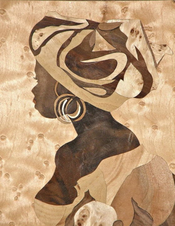 Artisanat intitulée "Girl from Senegal" par Dušan Rakić, Œuvre d'art originale