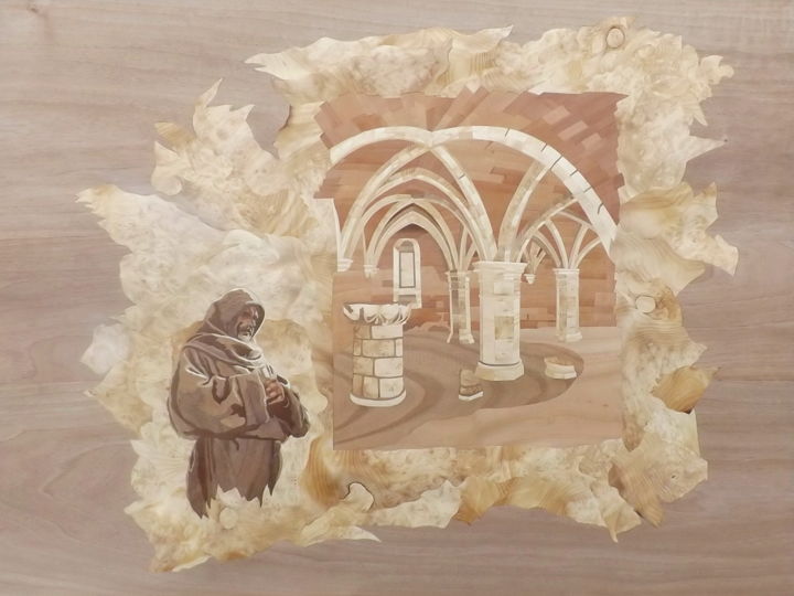 Artisanat intitulée "Parchment (marquetr…" par Dušan Rakić, Œuvre d'art originale