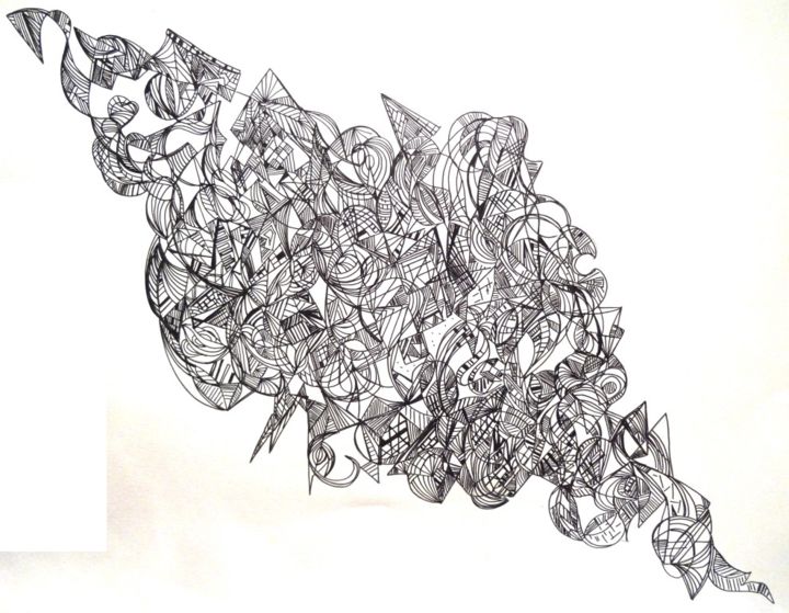 Dessin intitulée "Dessin contemporain…" par Atelier Linea, Œuvre d'art originale, Marqueur