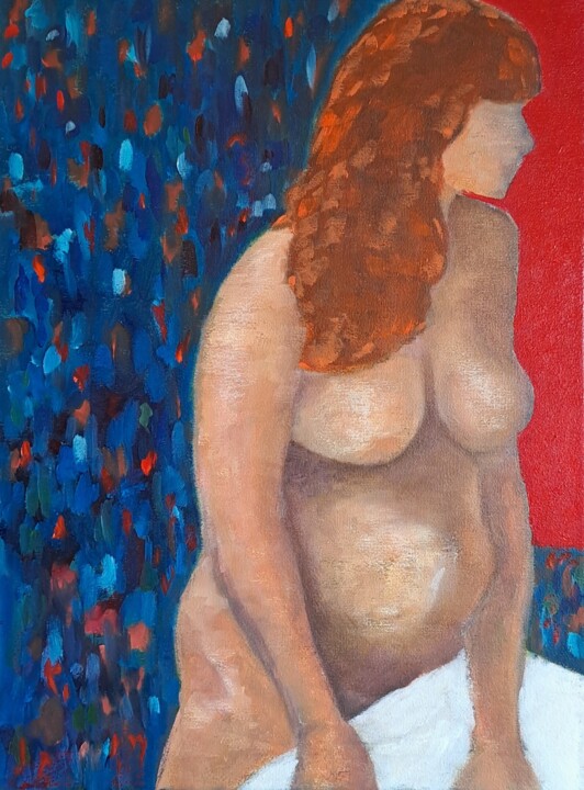 Peinture intitulée "Le modelé - Anne" par Atelier Linea, Œuvre d'art originale, Huile