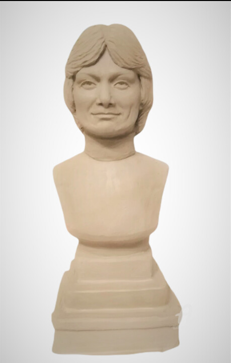 Skulptur mit dem Titel "Portrait de Claude…" von Atelier Mélyne Sculpture, Original-Kunstwerk, Gips