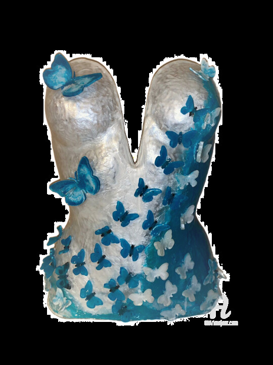 Sculpture titled "Papillons" by Atelier Mélyne Sculpture, Original Artwork, Resin