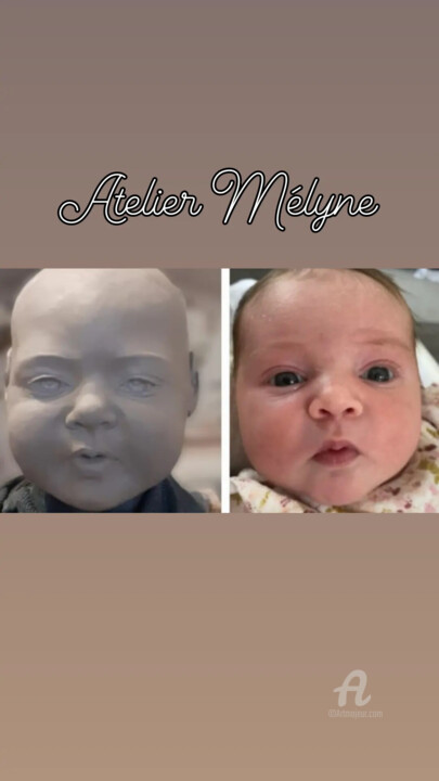 Escultura intitulada "Jolie bébé" por Atelier Mélyne Sculpture, Obras de arte originais, Terracota