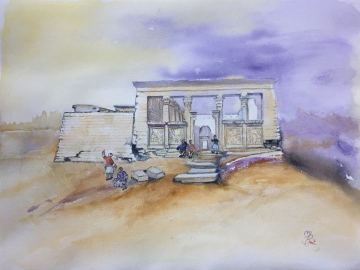 Painting titled "Egypte" by Atelier Peinture Fourchambault, Original Artwork, Watercolor