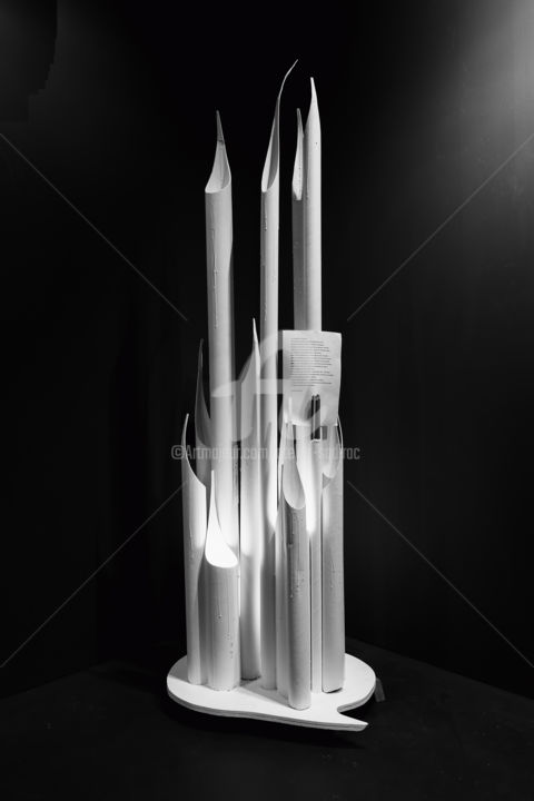 Sculpture titled "Sculpture Tubes de…" by Laurent Sadirac, Original Artwork