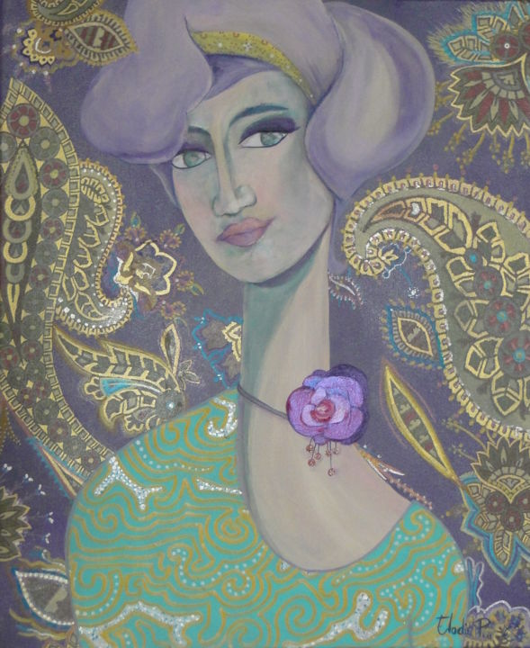 Painting titled "Mademoiselle Violine" by Atelier2rag, Original Artwork, Acrylic