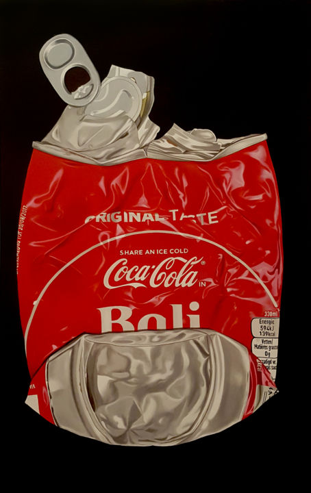 Painting titled "Litter Coca cola" by Mc_garbage, Original Artwork, Oil